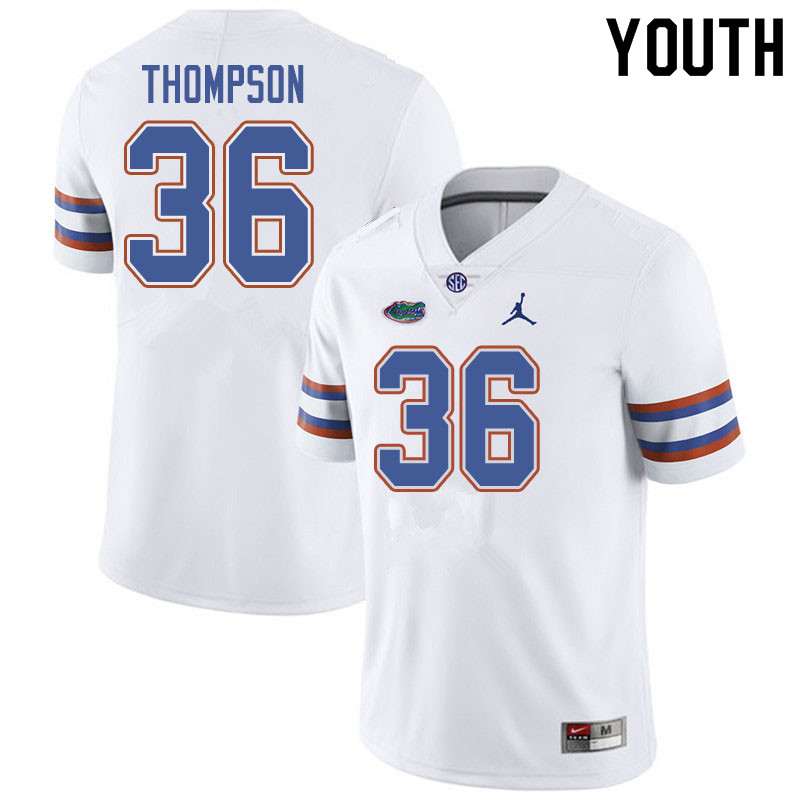 Jordan Brand Youth #36 Trey Thompson Florida Gators College Football Jerseys Sale-White - Click Image to Close